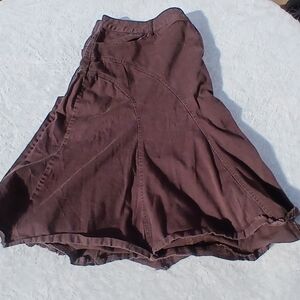 Worn Faded Glory 22W Brown Skirt